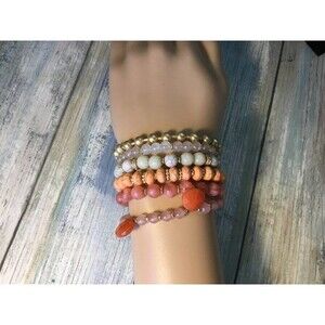 Chico’s Multi Strand Coral Beaded Bracelet